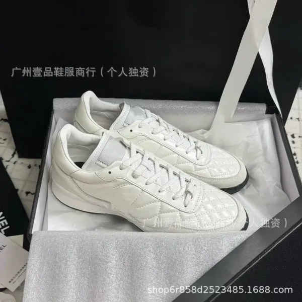 Chanel Tennis Classic Quilted White Pink Sneakers - 39
