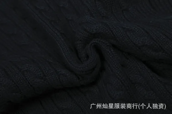 Polo Ralph Lauren Cable Knit Polo Black Sweater - 6