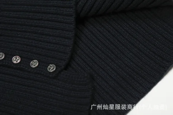 Polo Ralph Lauren Cable Knit Polo Black Sweater - 8