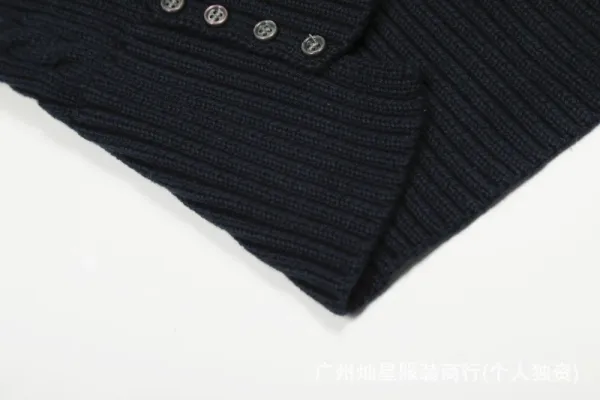 Polo Ralph Lauren Cable Knit Polo Black Sweater - 9
