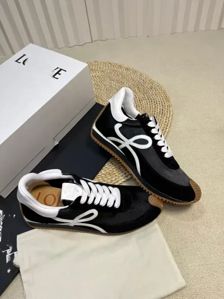 Loewe Puzzle Runner Beige Brown Suede Sneakers - 22