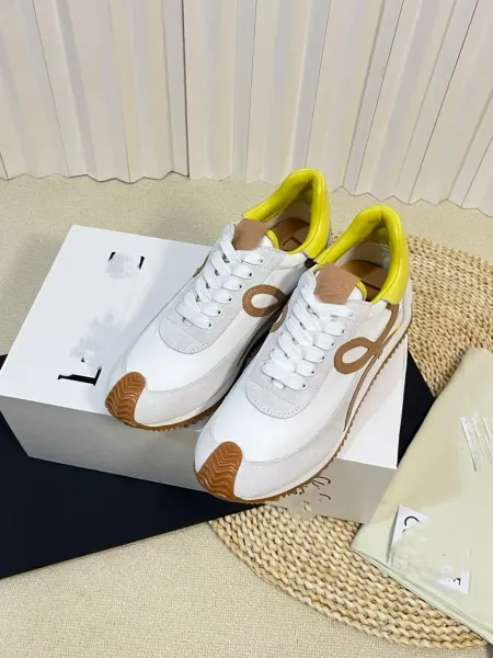 Loewe Puzzle Runner Beige Brown Suede Sneakers - 35