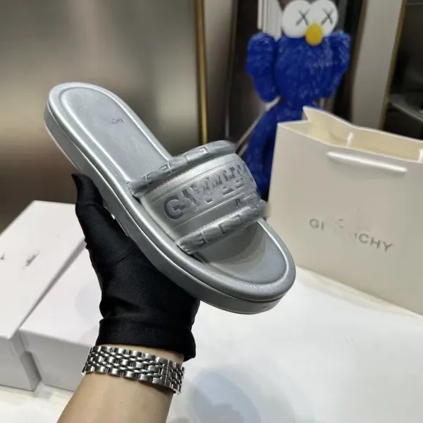 Givenchy Antigona Slide Silver Metallic Slippers - 16