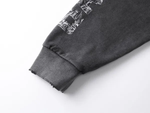 Corteiz Acid Wash C Logo Hoodie Gray - 11