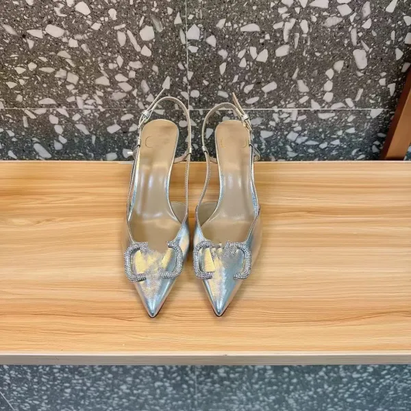 Gucci Diamantissima Heart-Embellished Slingback Stilettos Black Heels - 22