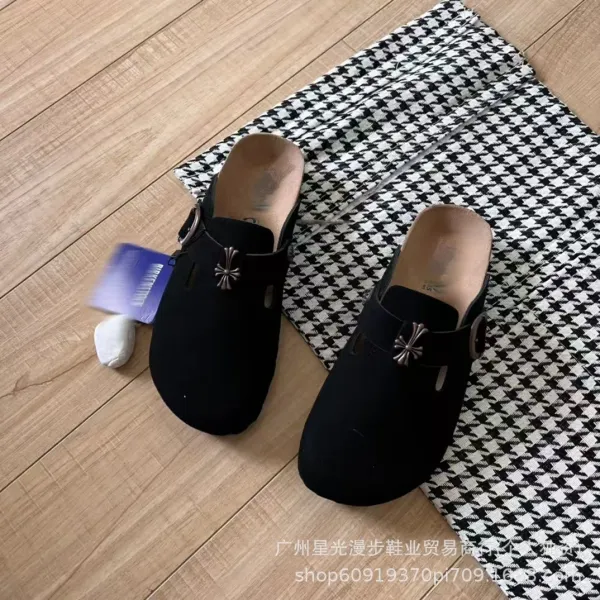 Chrome Hearts x Birkenstock Boston Clog Black Suede Shoes - 14