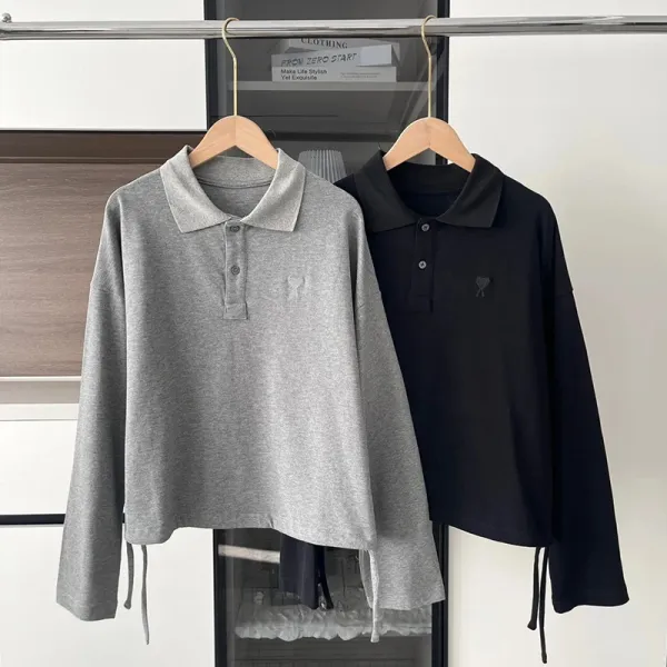 Design Oversized Cropped Polo Gray - 15