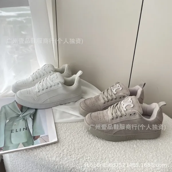 Céline White Leather Low-Top Sneakers - 2