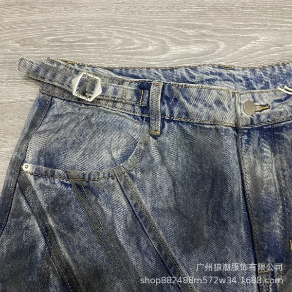 Distressed Denim Shorts Light Blue Shorts - 35