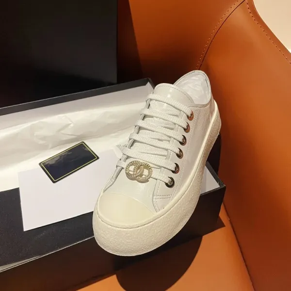 Chanel Tweed CC Logo Platform Sneakers White - 13