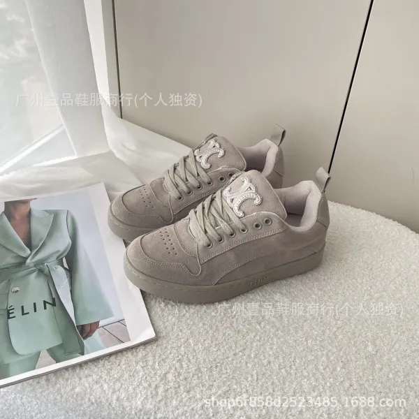 Céline White Leather Low-Top Sneakers - 6