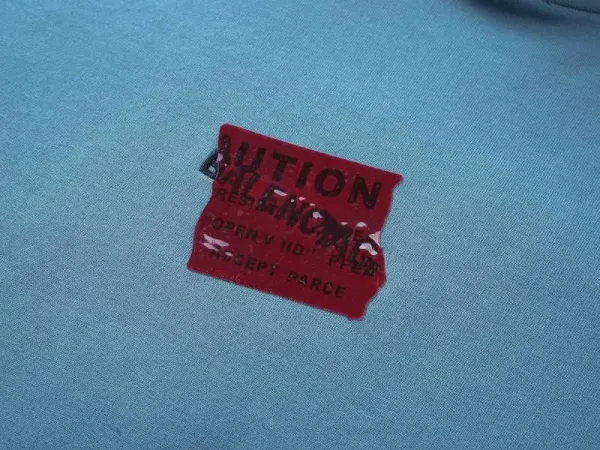Balenciaga Ticket Patch Hoodie Light Blue - 11