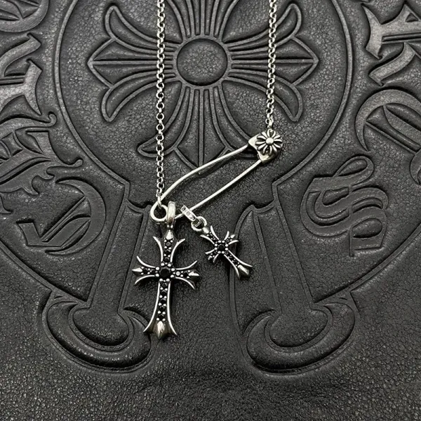Chrome Hearts Inspired Cross Pendant Necklace Gold Jewelry - 21