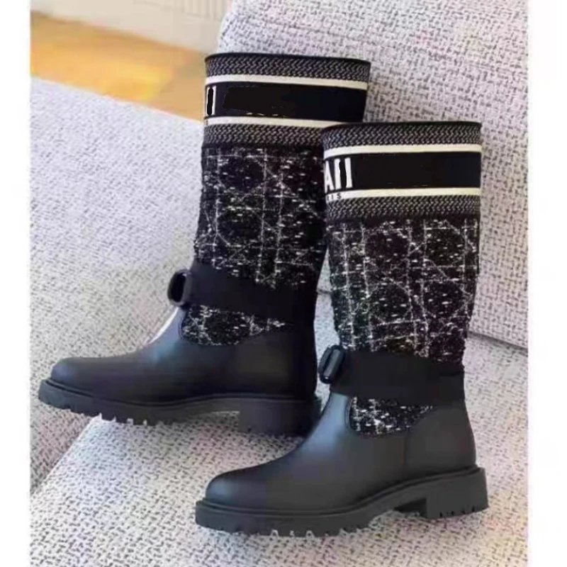 Dior Saddle Knit Boots Black - 3