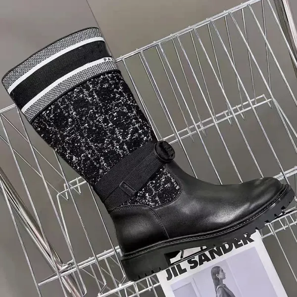 Dior Saddle Knit Boots Black - 5
