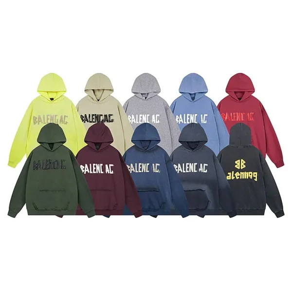 Balenciaga BALENCIAGA AC Distressed Gray Hoodie - 3