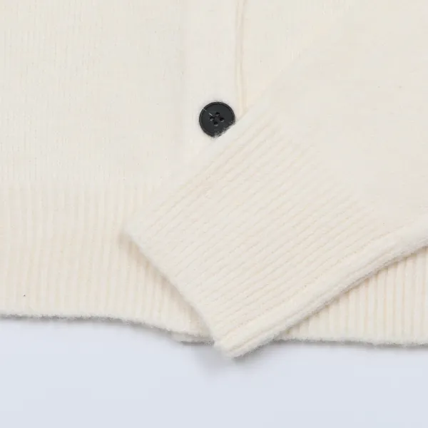 Maison Margiela Flower Embroidered Cream Cardigan - 17