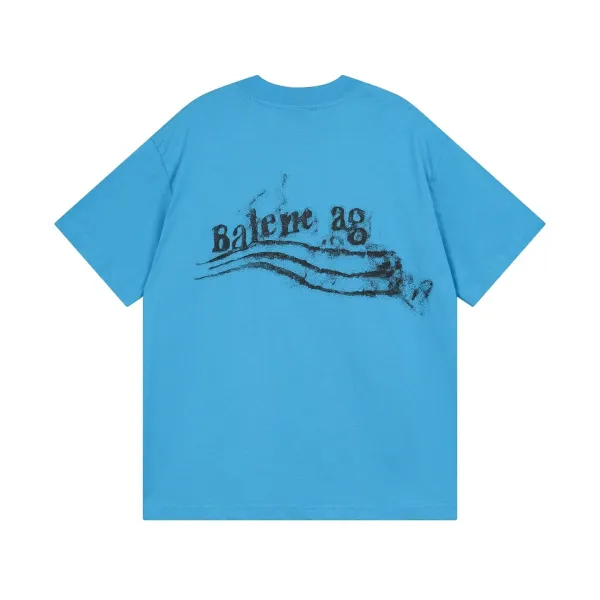 Balenciaga Halenc Ag Distressed Black T-Shirt - 9