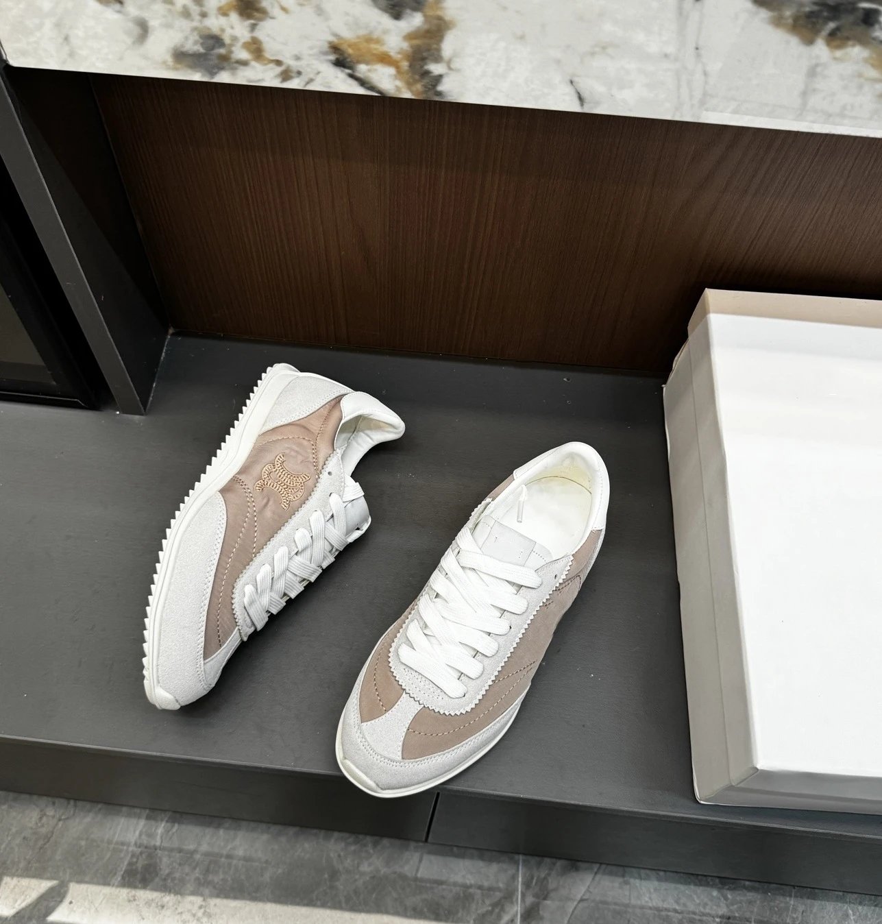 Celine Triomphe Sneakers Beige and White Sneakers - 20
