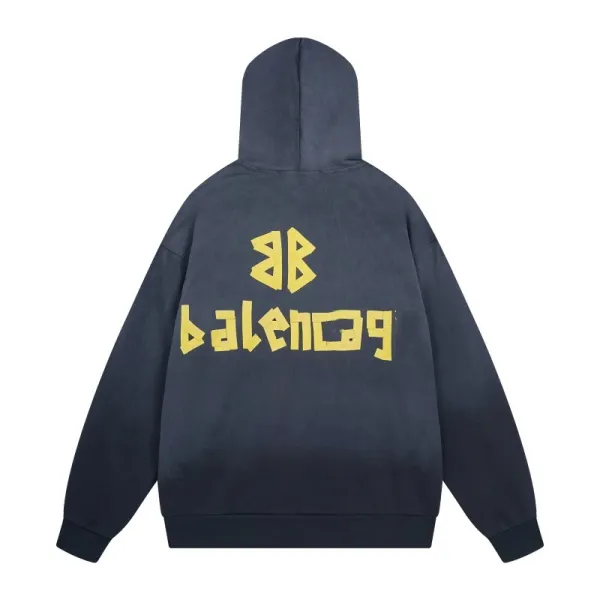 Balenciaga BALENCIAGA AC Distressed Gray Hoodie - 34