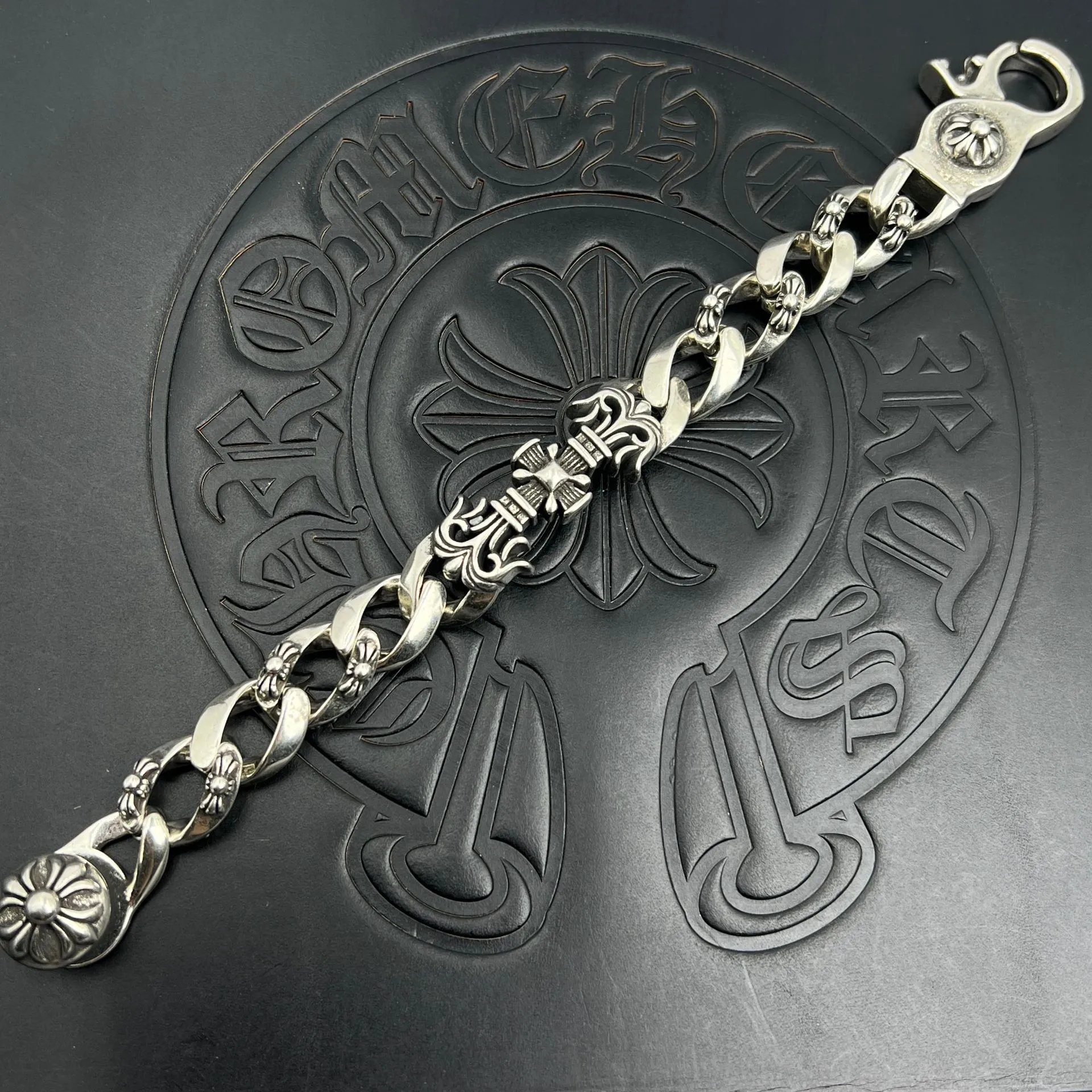 Chrome Hearts Classic Curb Chain Silver Bracelet - 30