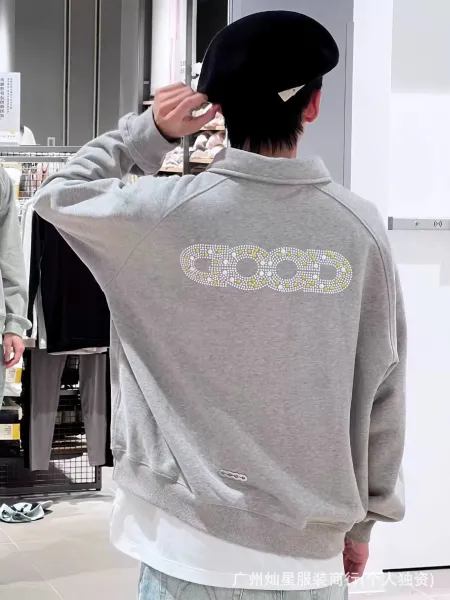 GRA Good Splatter Print Oversized Hoodie White - 27