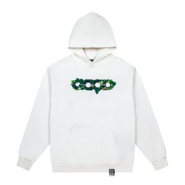 GRA Good Splatter Print Oversized Hoodie White - 29