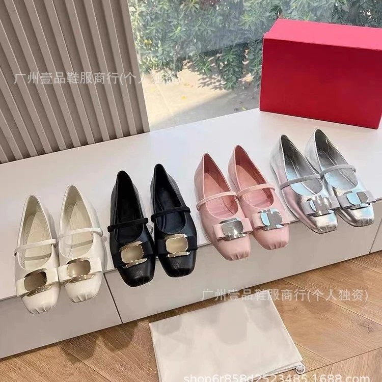 Metal Buckle Ballet Flat Mary Jane Shoes