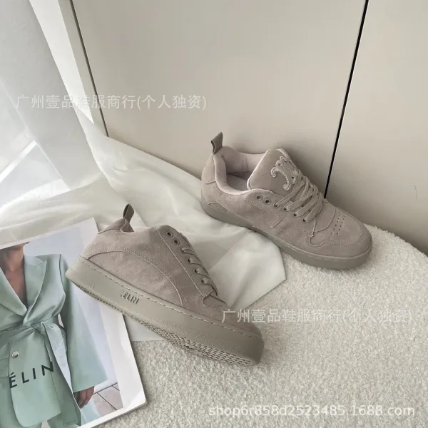 Céline White Leather Low-Top Sneakers - 7
