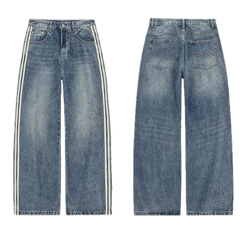 Unbranded Jeans Relaxed Straight-Leg Three-Stripe image 5