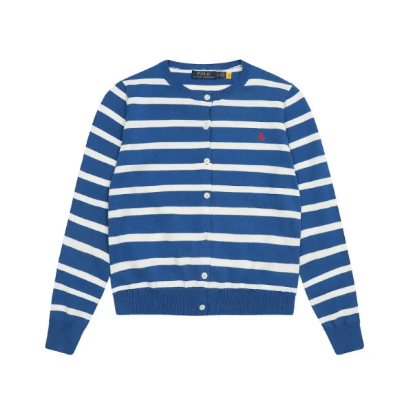Ralph Lauren Striped Navy and White Cardigan - 38