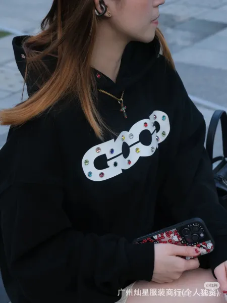 GOOD Studio Embellished Logo Hoodie Black - 19