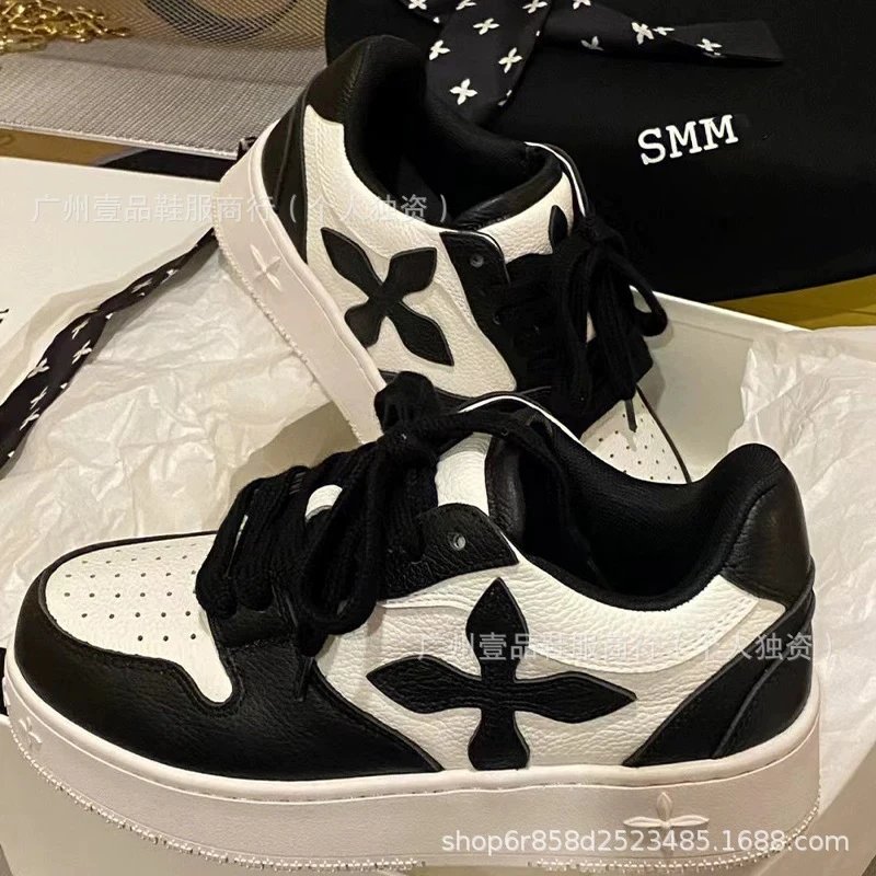 Saint Tears X Logo Low-Top Sneakers Black and White