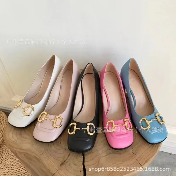 Gucci Horsebit Mary Jane Block Heel White Patent Leather Shoes - 5