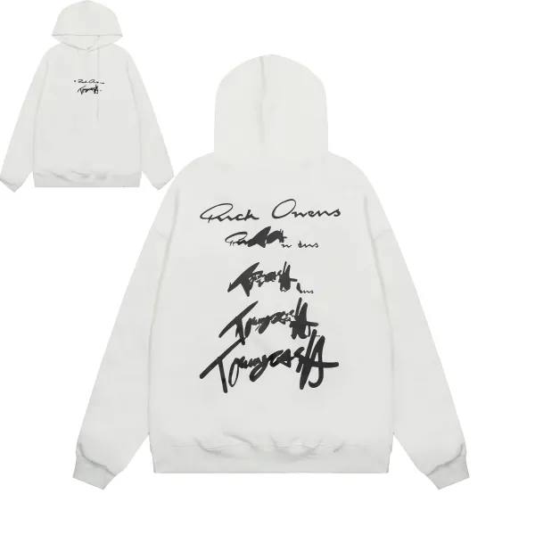 Travis Scott x Rick Owens Signature Hoodie White - 1