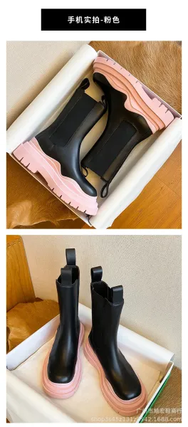 Off-White Chunky Chelsea Boots Lime Green Black Boots - 17