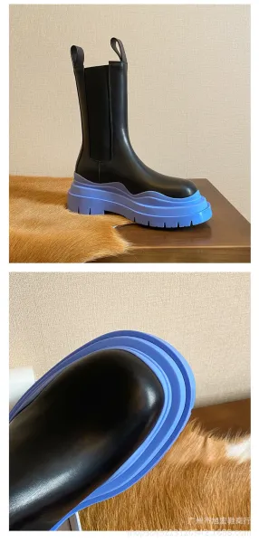 Off-White Chunky Chelsea Boots Lime Green Black Boots - 34