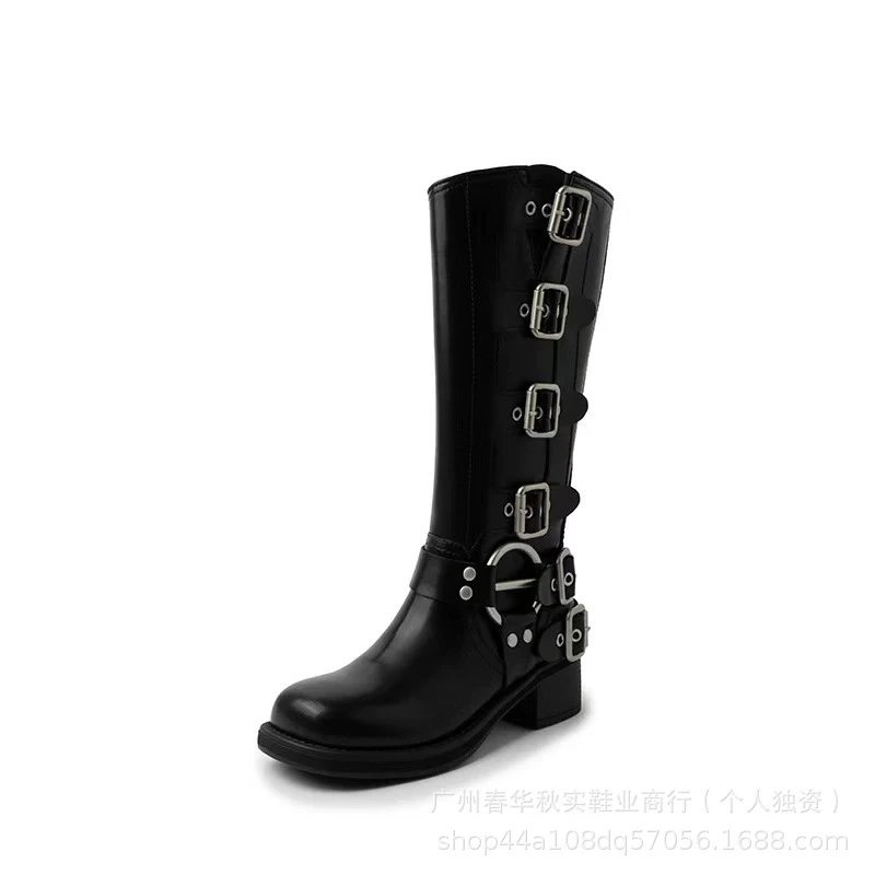 Dressy Edition Black Multi-Buckle Tall Boots
