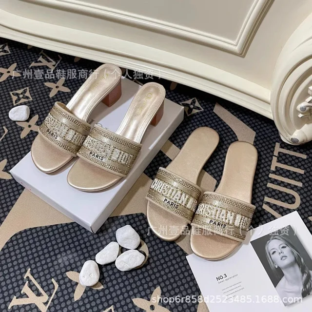 Dior Sandals Logo-strap open-toe heeled slides product detail image 15