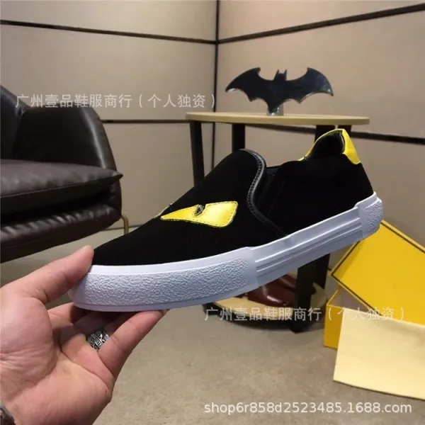 Fendi Monster Eyes Slip-On Sneakers Black White - 6