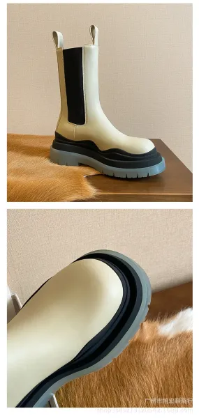 Off-White Chunky Chelsea Boots Lime Green Black Boots - 24