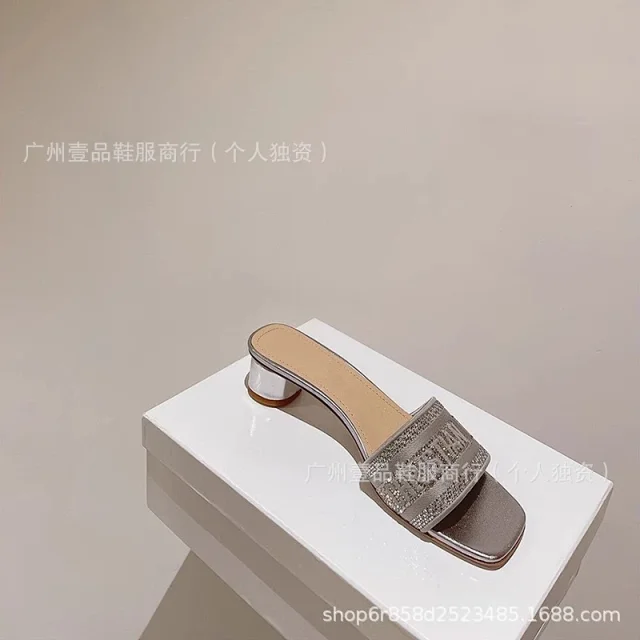 Dior Sandals Logo-strap open-toe heeled slides product detail image 19