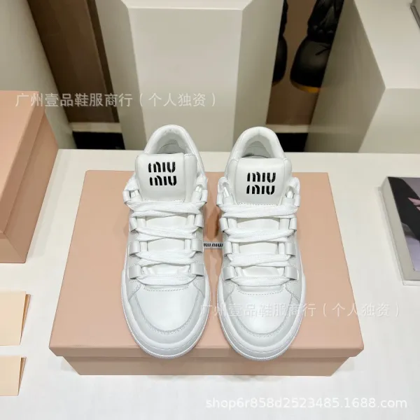 Miu Miu Archlight White Leather Sneakers - 7