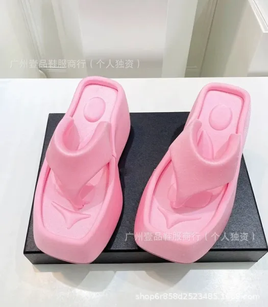 Pink Crystal-Embellished Platform Slide Sandals - 29