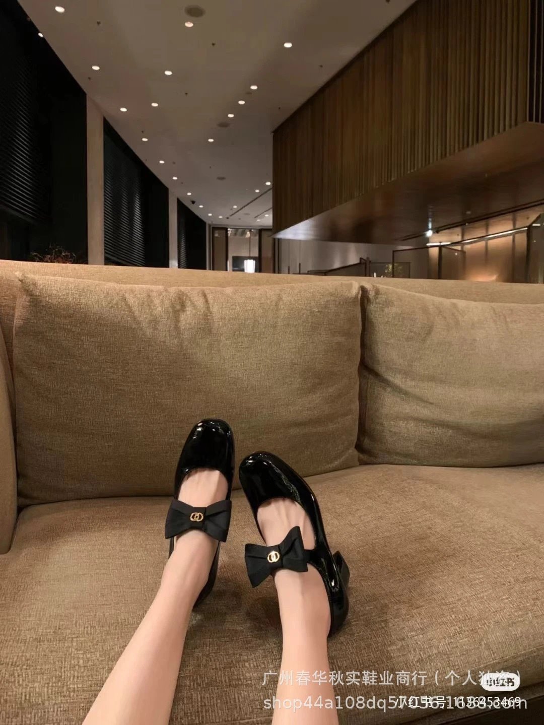 Black Patent Leather Mary Jane Block Heel Shoes - 6