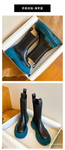 Off-White Chunky Chelsea Boots Lime Green Black Boots - 31