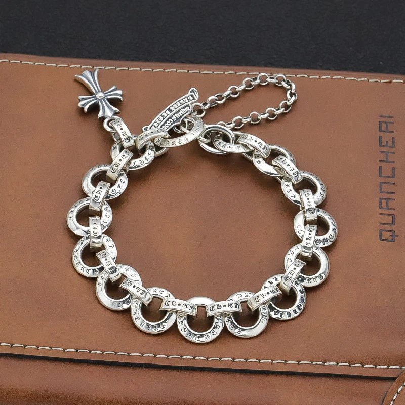 Chrome Hearts Jewelry Cross and Floral Chain Bracelet — C18