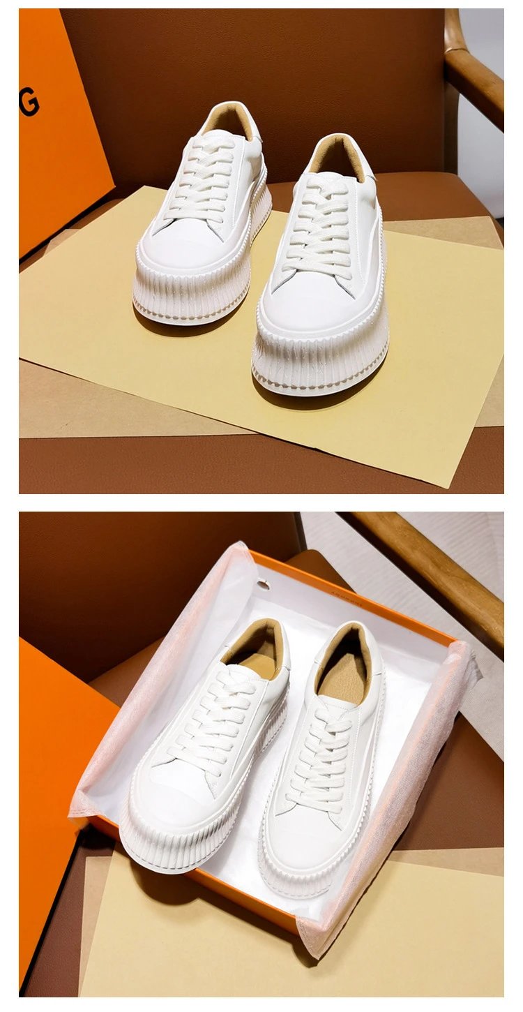 White Chunky Platform Sneakers - 37
