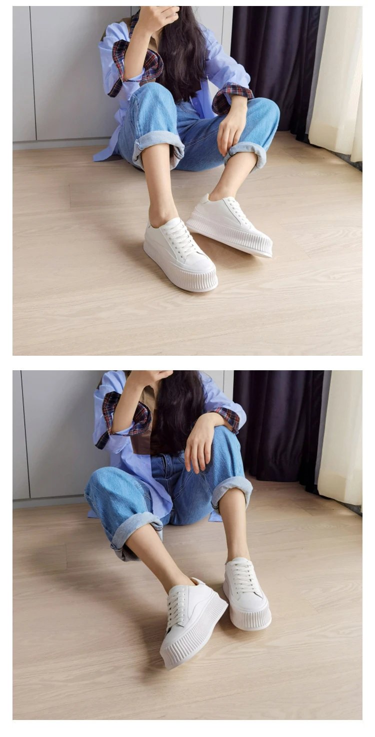 White Chunky Platform Sneakers - 40