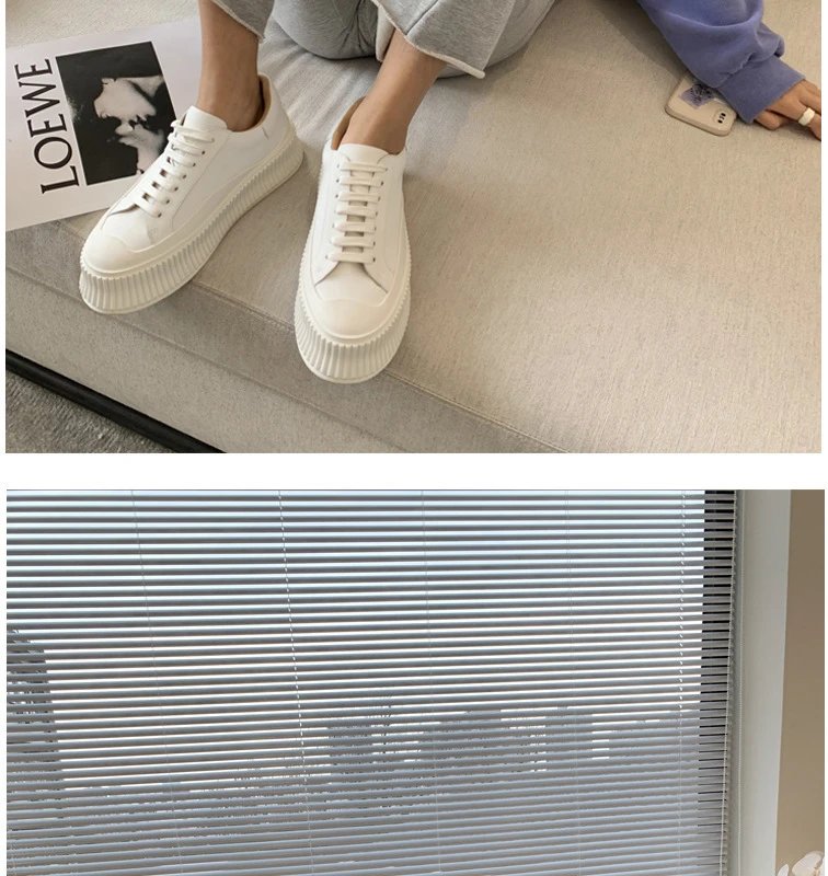 White Chunky Platform Sneakers - 48